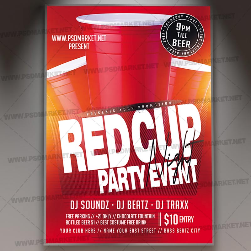 Download Red Cup Party Event PSD Template 1