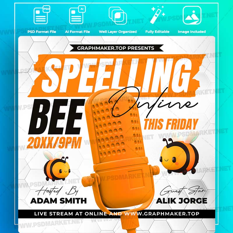 Download Speelling Bee Event Templates in PSD & Vector