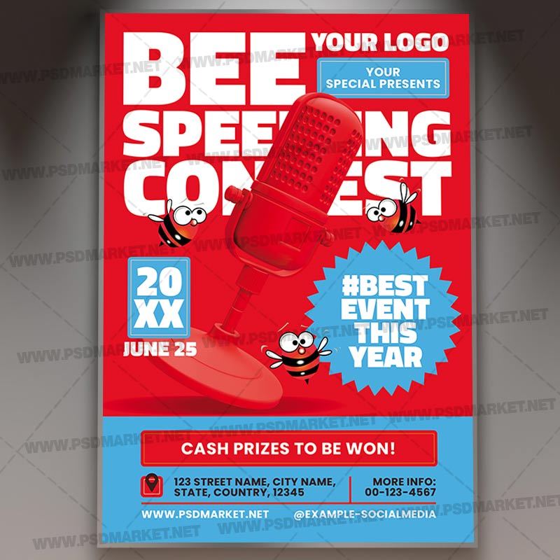 Download Speelling Bee Contest Event PSD Template 1