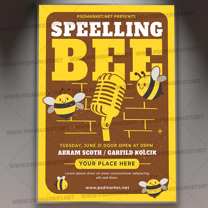 Download Speelling Bee Event PSD Template 1