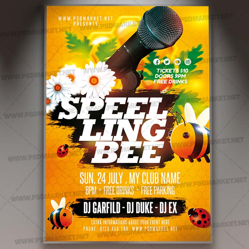 Download Speelling Bee Game PSD Template 1