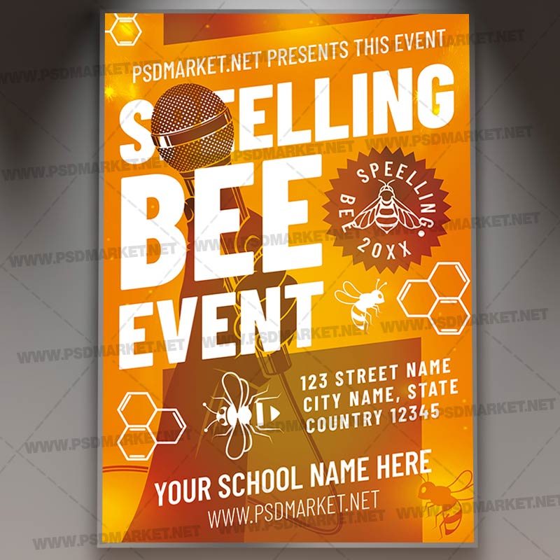 Download Speelling Bee Party PSD Template 1