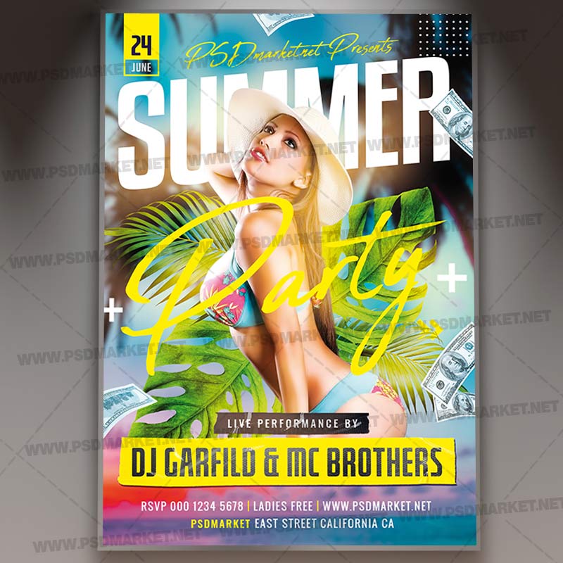 Download Summer Party Dance PSD Template 1