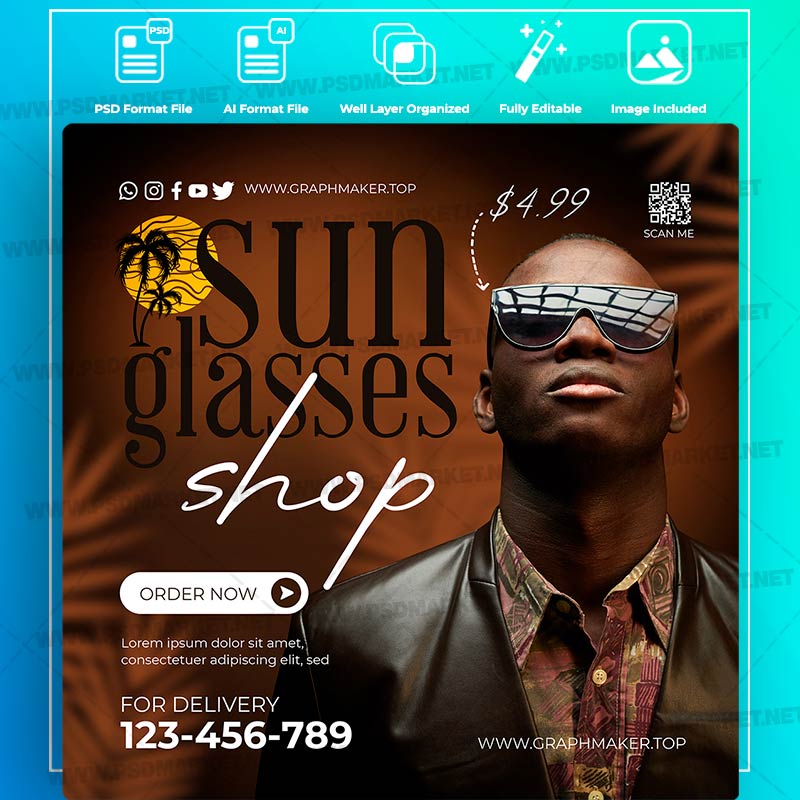 Download Sunglasses Shop Templates in PSD & Vector