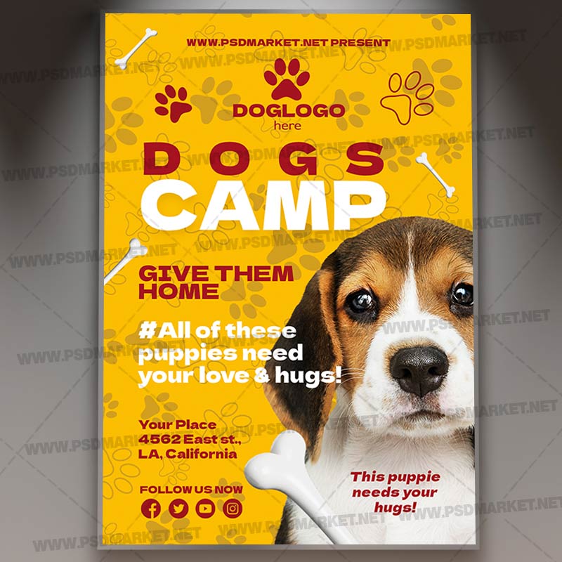 Download Dog Camping PSD Template 1