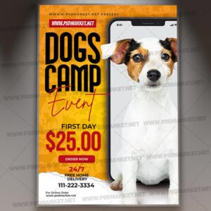 Download Dogs Camping Event PSD Template 1
