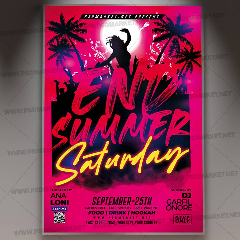 Download End Summer Saturday PSD Template 1