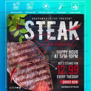 Download Steak Templates in PSD & Vector