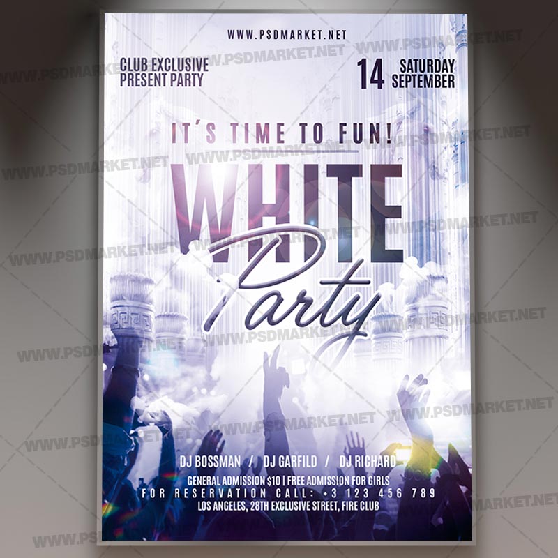 Download White Party Event PSD Template 1