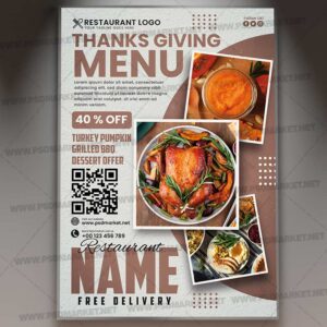 Download Thanksgiving Menu PSD Template 1