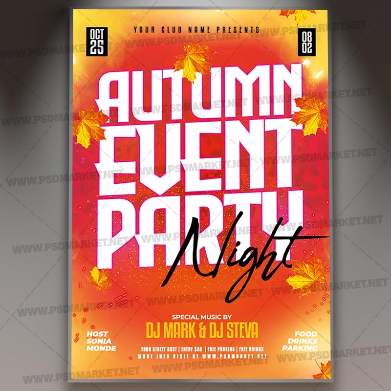Download Autumn Event Party PSD Template 1