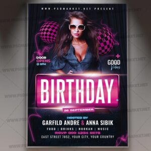 Download Birthday Night Party PSD Template 1