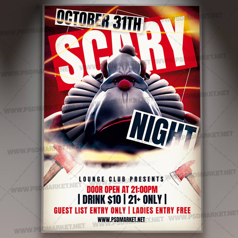 Download Scary Night Party PSD Template 1
