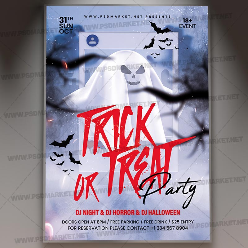 Download Trick or Treat Party PSD Template 1