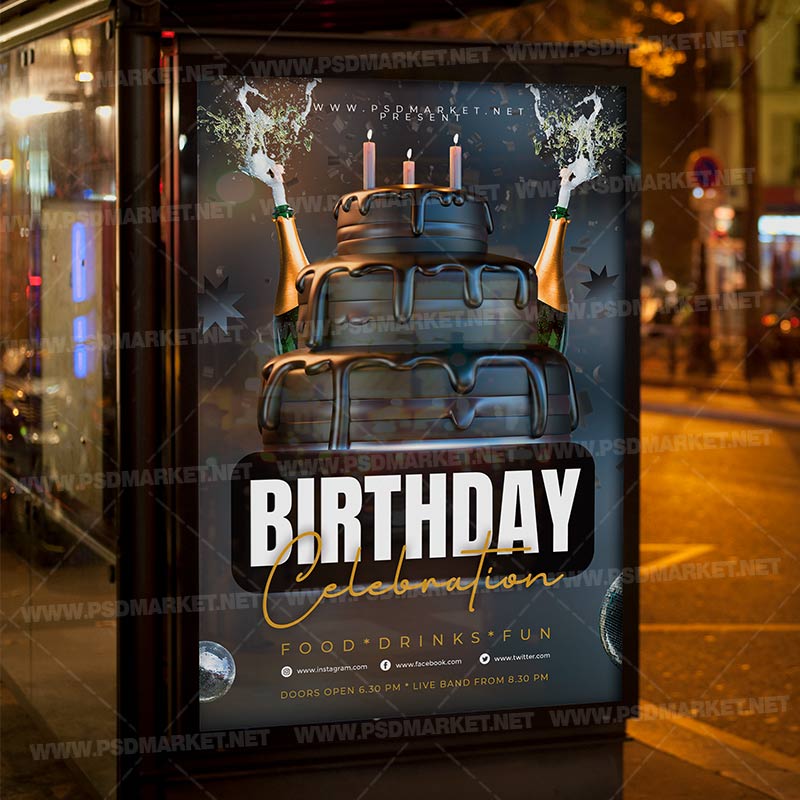 Download Birthday Day PSD Template Flyer | PSDmarket