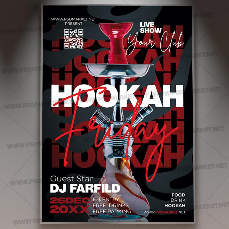 Download Hookah Party PSD Template 1