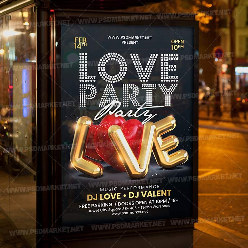 Download Love Card Printable Template Flyer PSD | PSDmarket