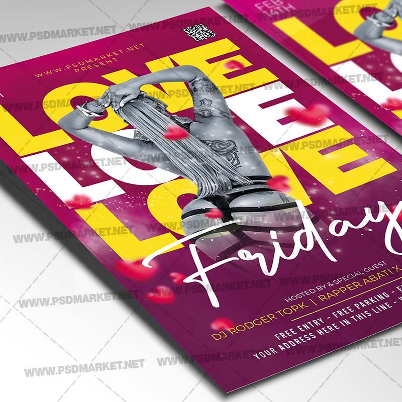 Love Friday Card Printable Template Flyer PSD | PSDmarket