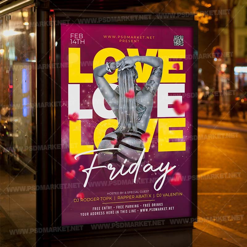 Love Friday Card Printable Template Flyer PSD | PSDmarket