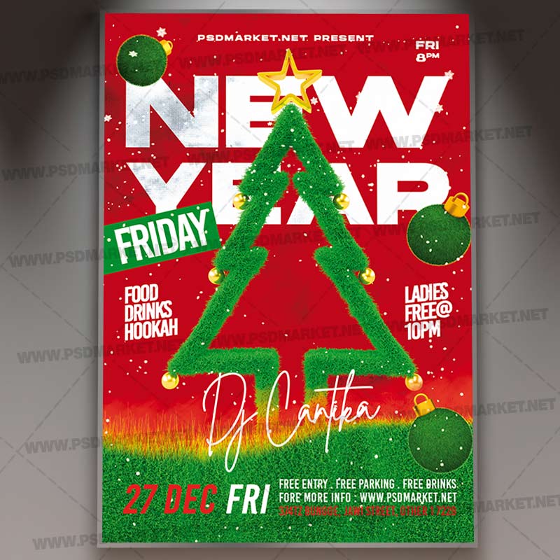 Download New Year Friday PSD Template 1