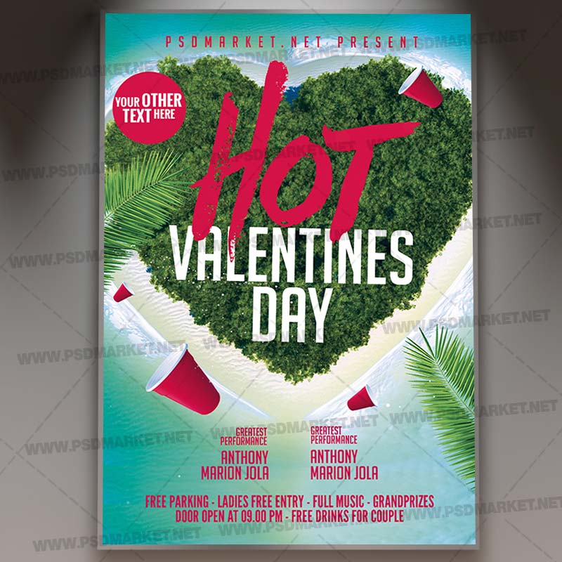 Download Hot Valentines Day Card Printable Template 1