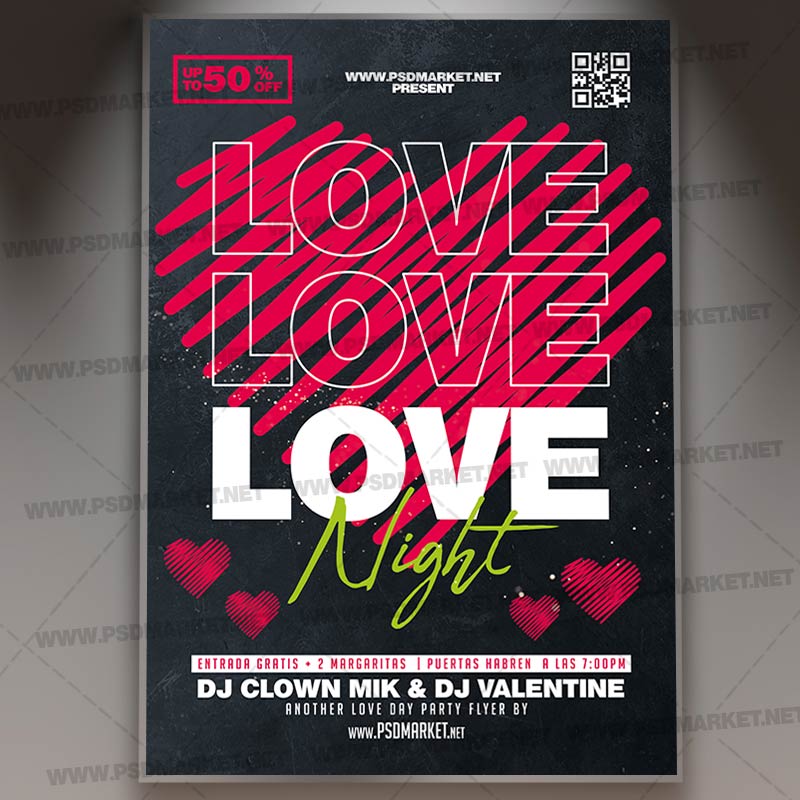 Download Love Party Card Printable Template 1