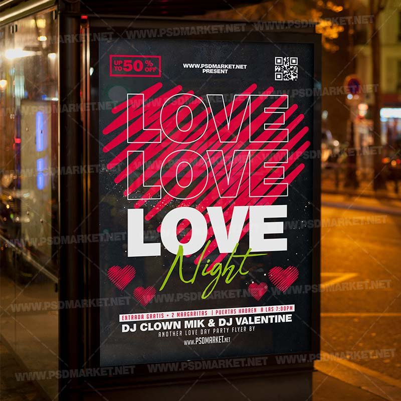 Love Party Card Printable Template Flyer PSD | PSDmarket