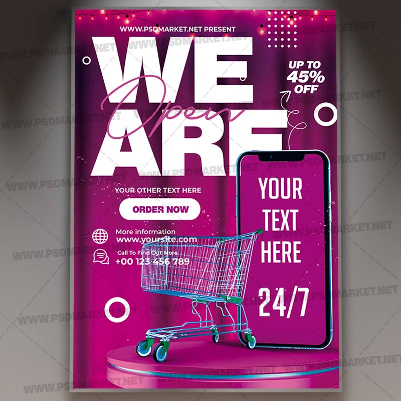 Download We Are Open Card Printable Template 1