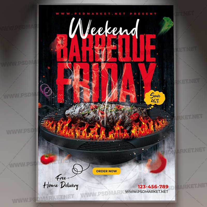 Download Barbecue Event Card Printable Template 1