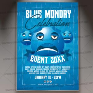 Download Blue Monday Card Printable Template 1