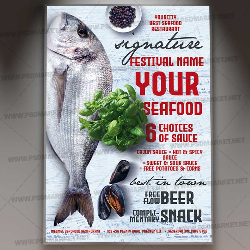 Download Seafood Card Printable Template 1