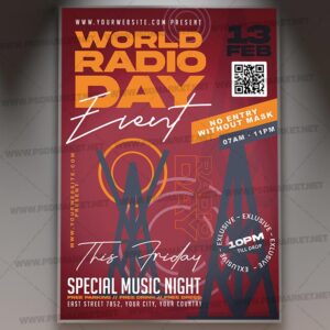 Download World Radio Day Event Card Printable Template 1