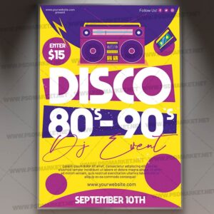 Download Disco Dj Party Card Printable Template 1