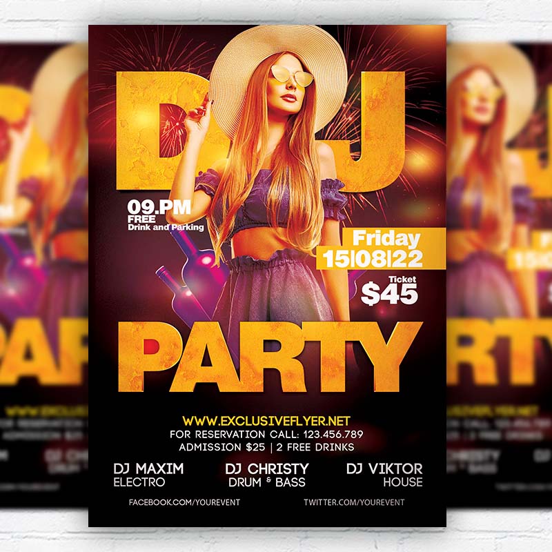 Dj Party - Flyer PSD Template | ExclusiveFlyer