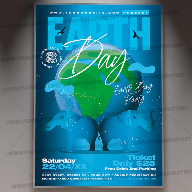 Download Earth Day Event Card Printable Template 1