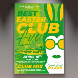 Download Easter Spring Club Party Card Printable Template 1