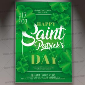 Download Happy Saint Patricks Green Day Card Printable Template 1