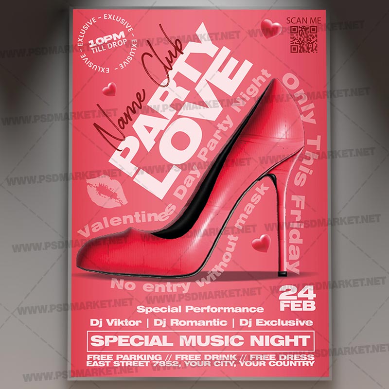 Download Love Party Music Card Printable Template 1