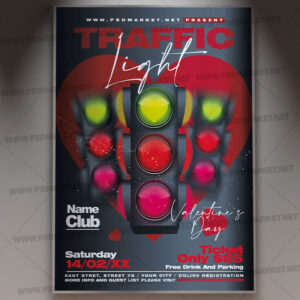 Download Traffic Light Valentines Day Card Printable Template 1
