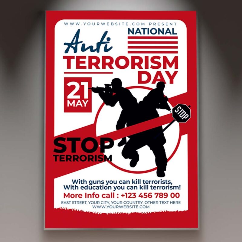 Download Anti Terrorism Day Card Printable Template 1